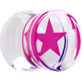 1/2 Hot Pink Star Inlay Acrylic Saddle Plug