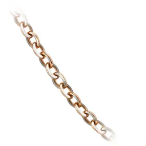 14k White and Rose Gold Italian Rolo Chain 17.5 inch long