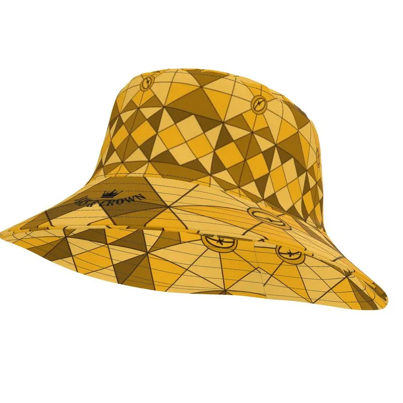 #177 JAXS N CROWN designer BUCKET HAT gold pattern