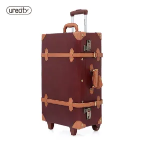 2018 New Design Pig Leather Luggage Travel Bags Suitcase Wheels Carry On Leather Travel Luggage