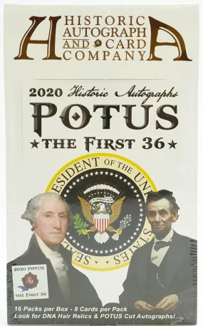 2020 Historic Autographs POTUS The First 36 Hobby Box 16 Packs Per Box 8 Cards Per Pack