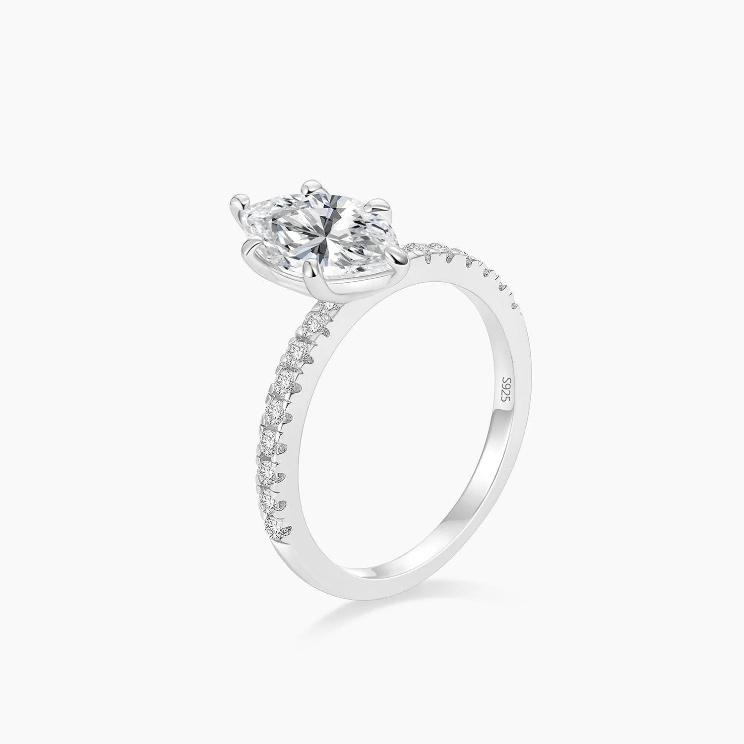 925 Sterling Silver CZ Marquise Ring