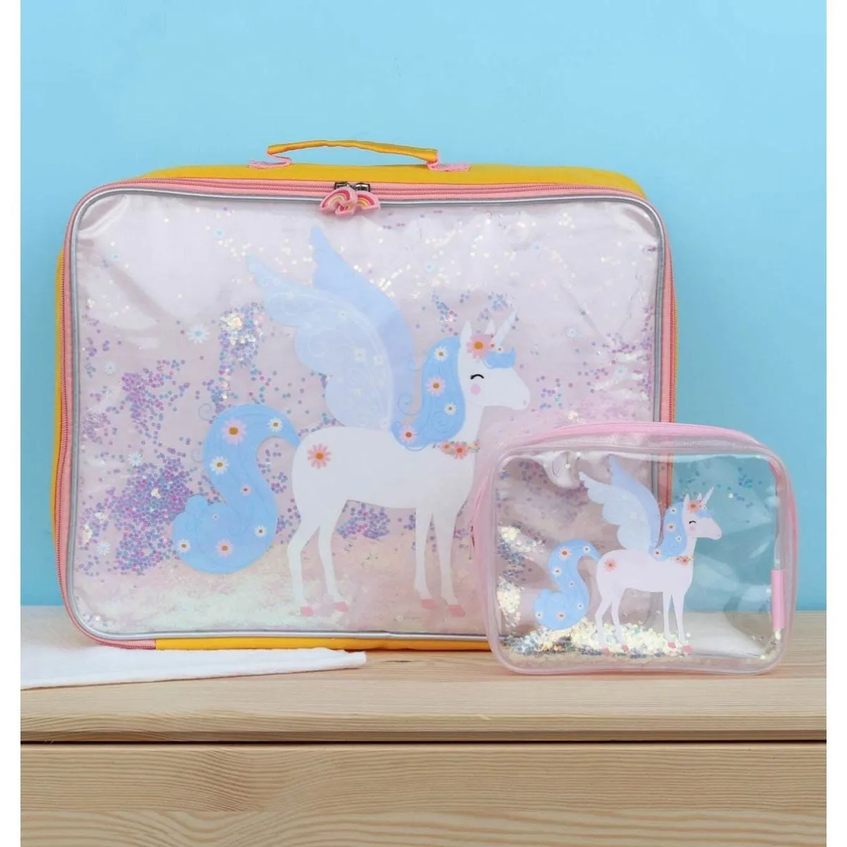 A Little Lovely Company Suitcase Glitter - Unicorn