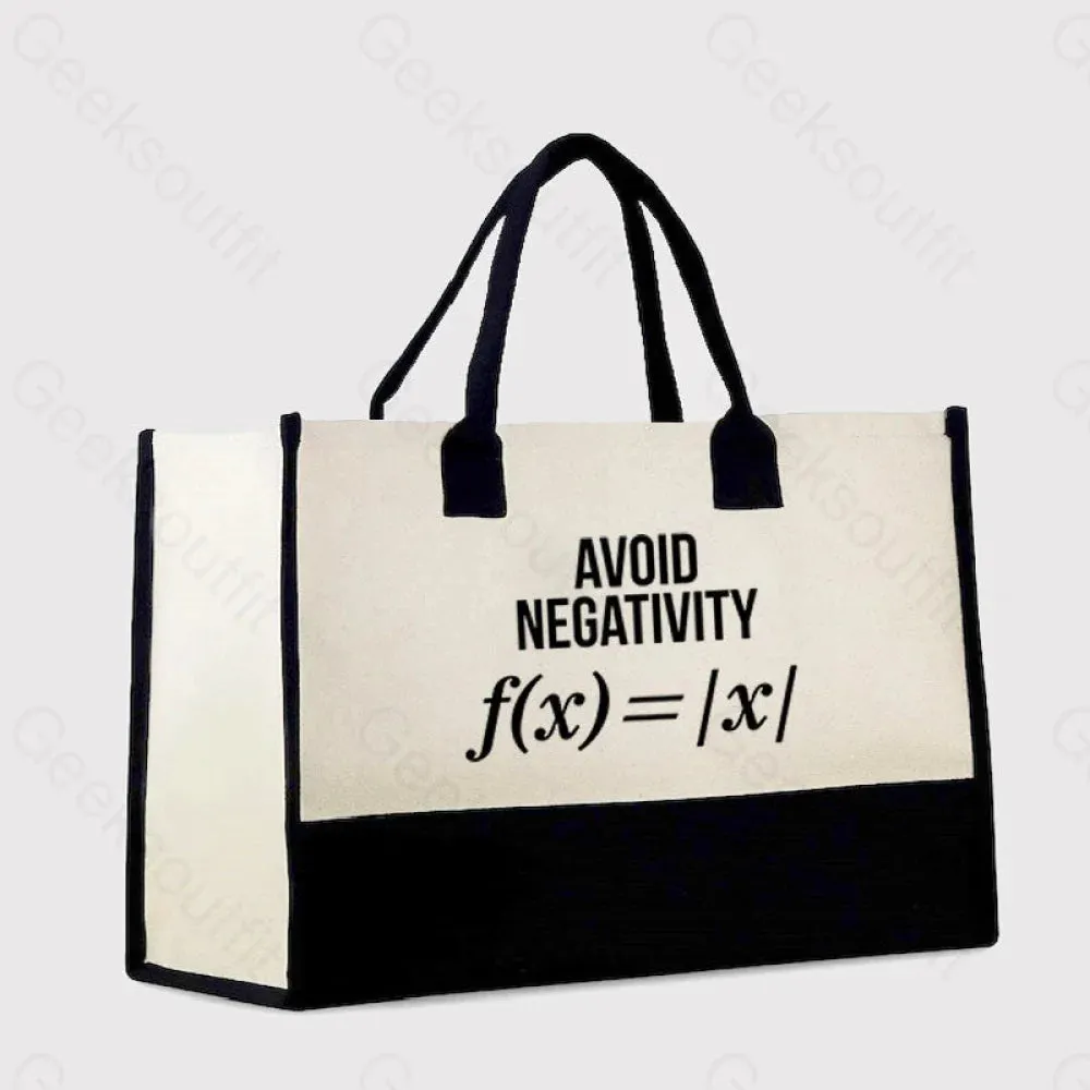 Avoid Negativity Cotton Tote Bag