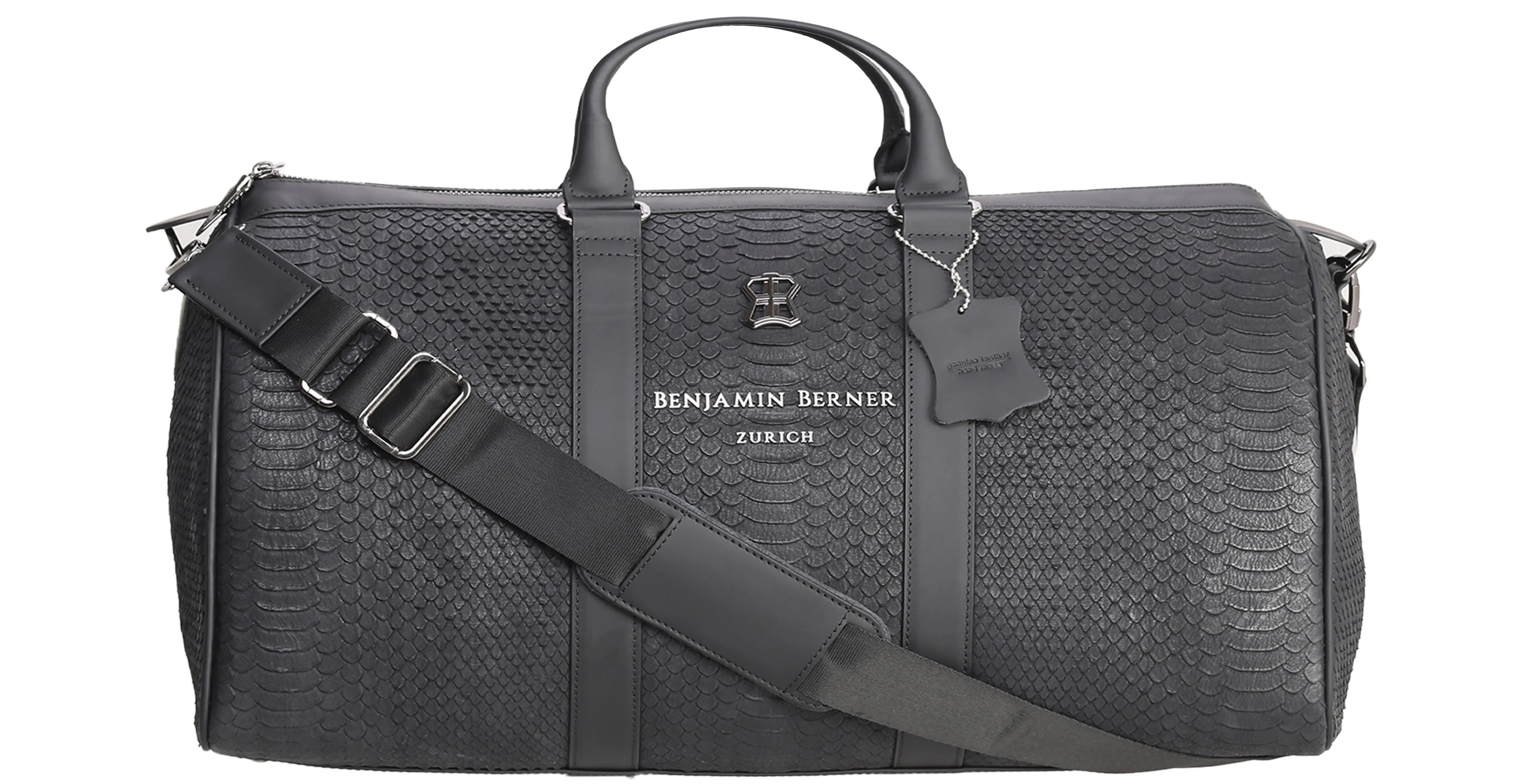 BNJ TRAVEL BAG BLACK PYTHON CUT MATT NAPPA