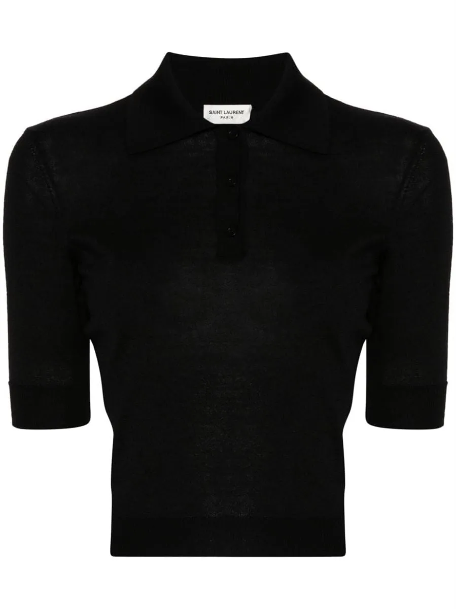 CASSANDRE-EMBROIDERY POLO TOP