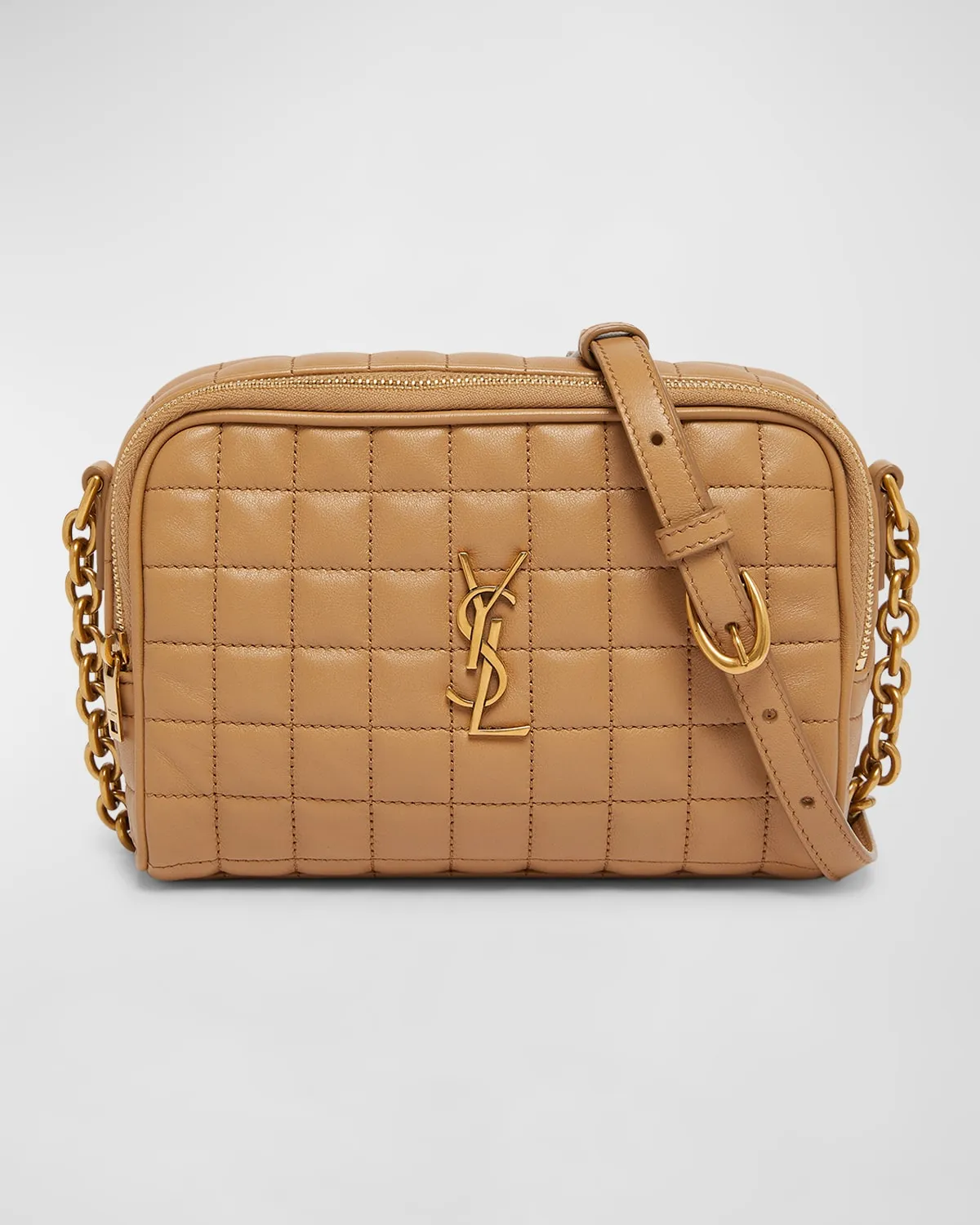 Cassandre Mini YSL Camera Bag in Quilted Smooth Leather