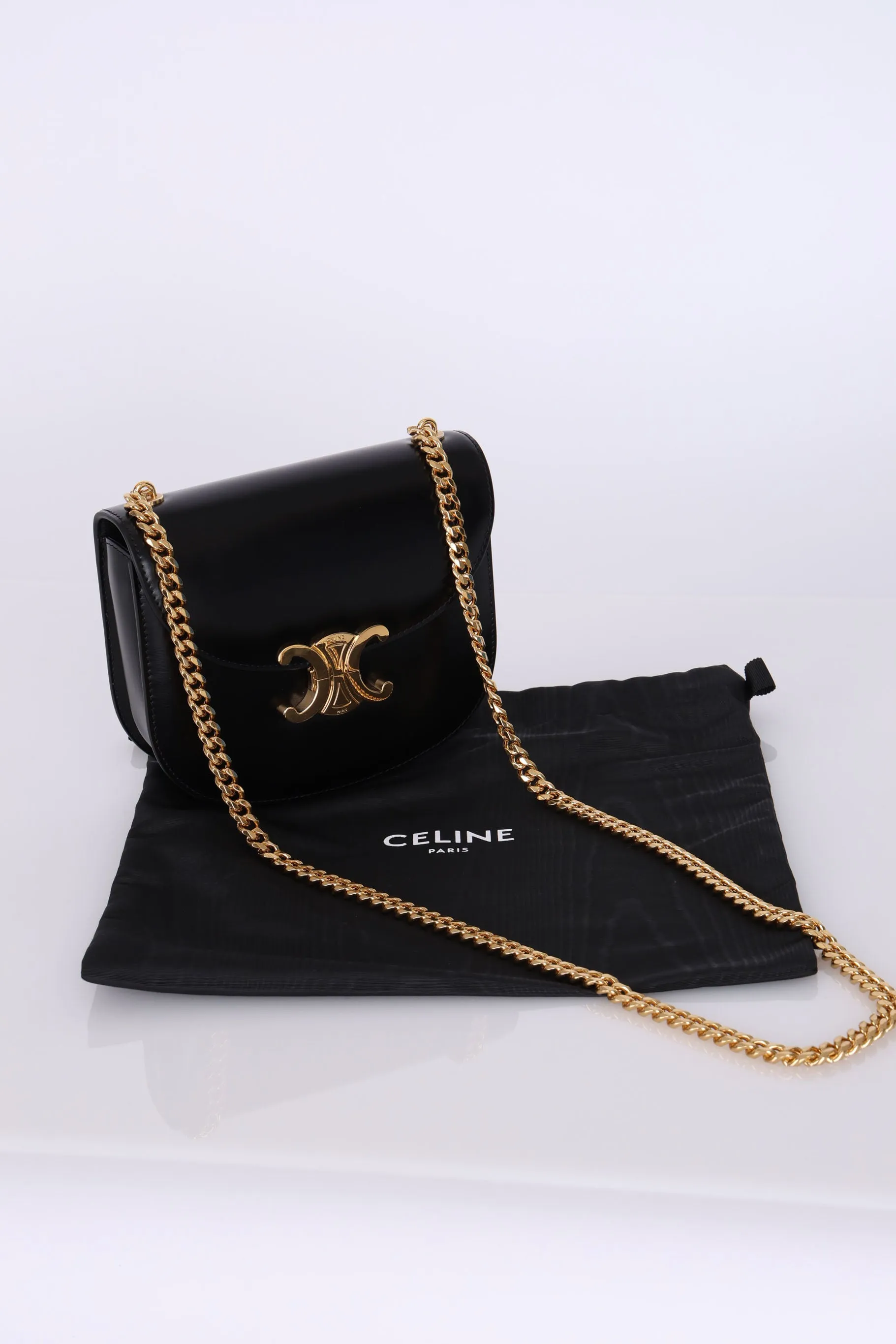 Celine Calfskin Besace Clea Chain Bag