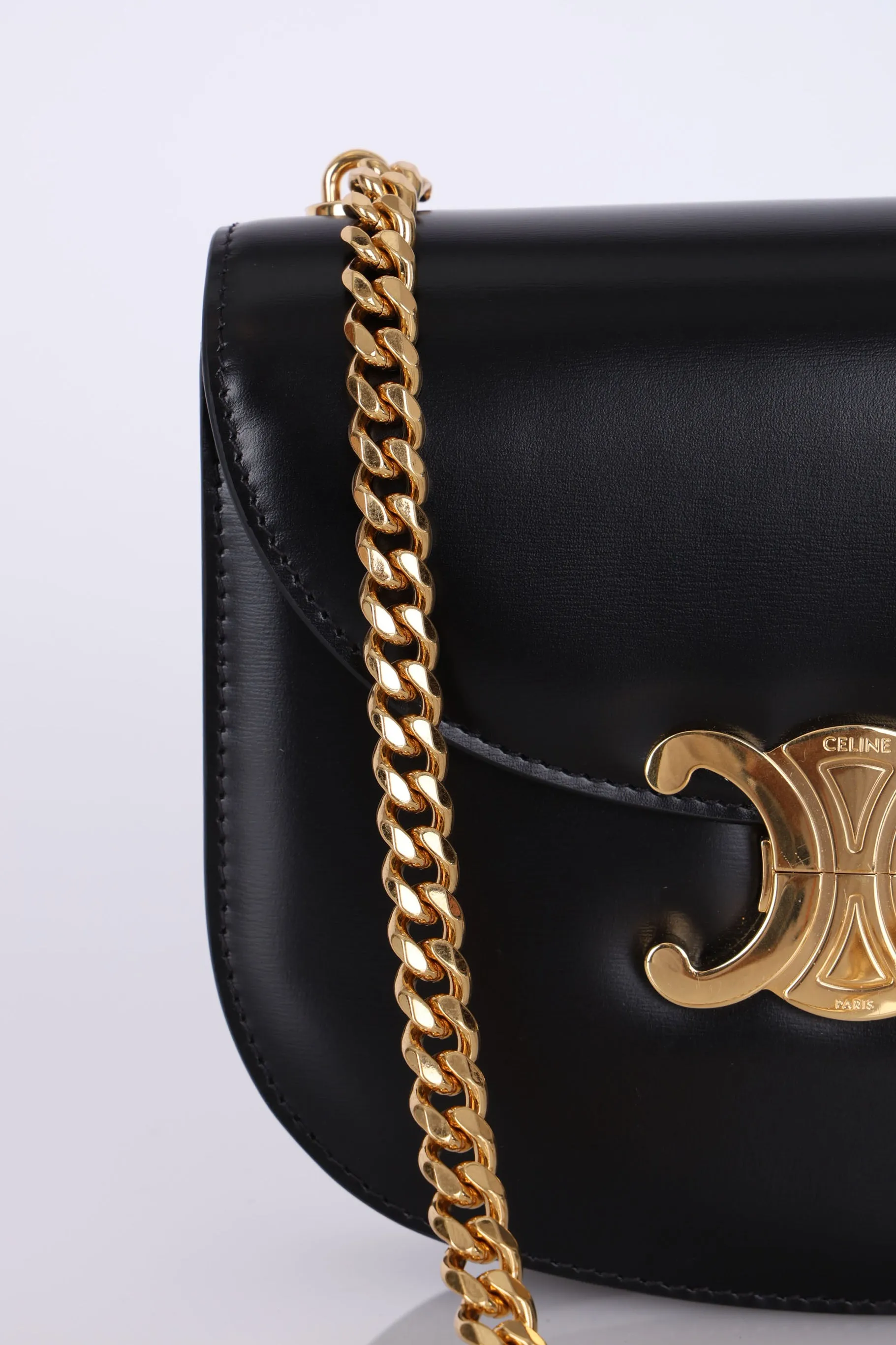 Celine Calfskin Besace Clea Chain Bag