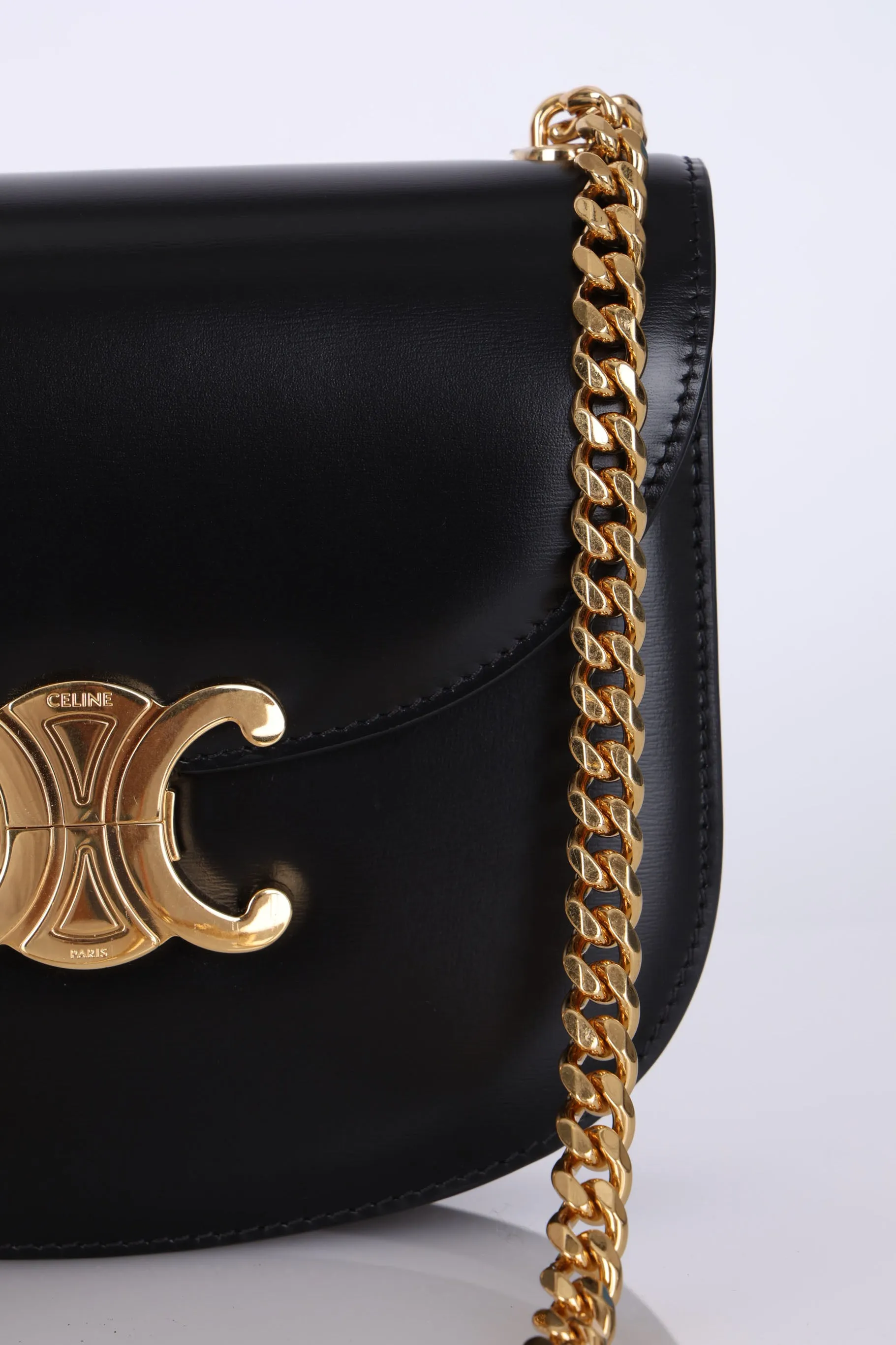 Celine Calfskin Besace Clea Chain Bag