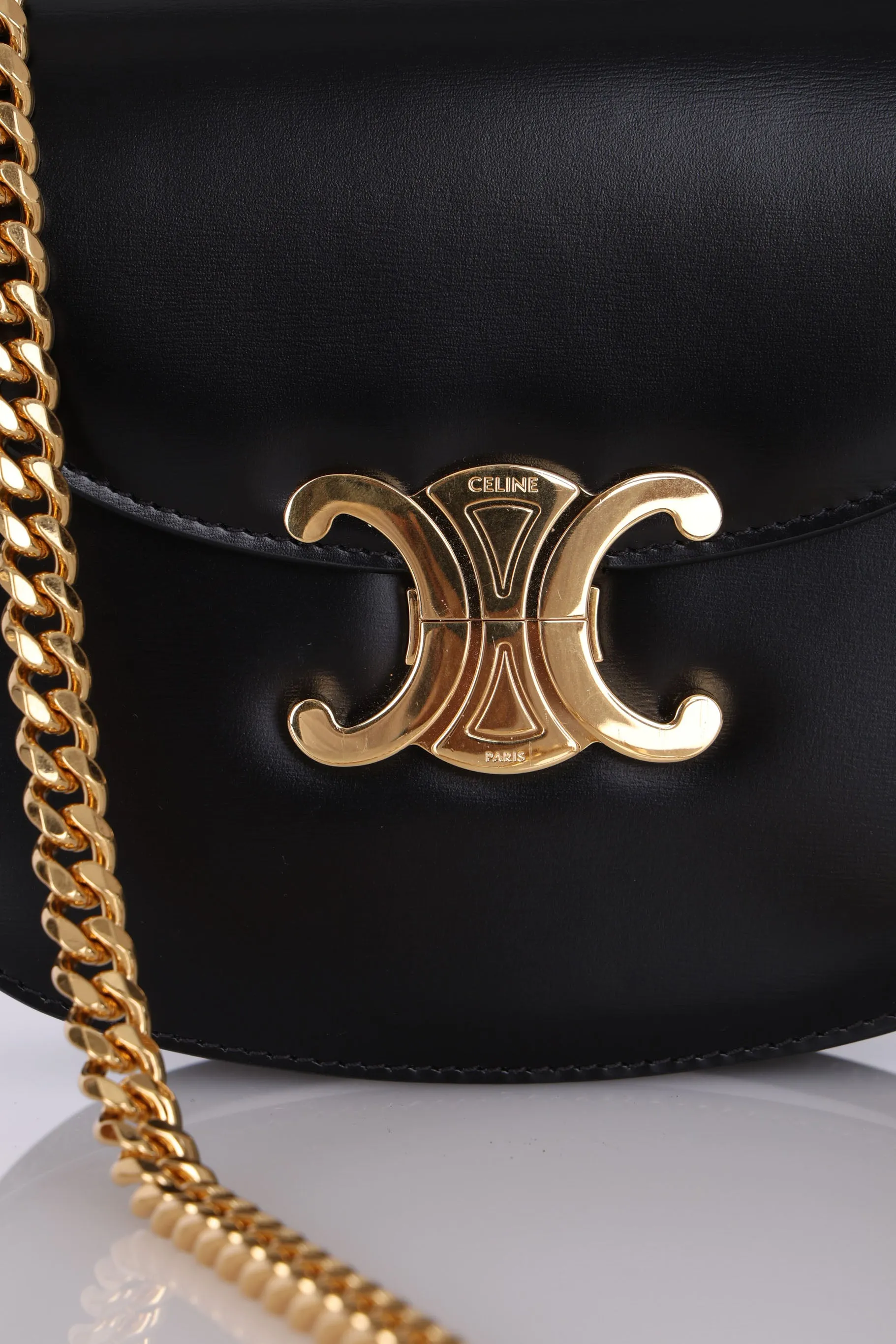 Celine Calfskin Besace Clea Chain Bag