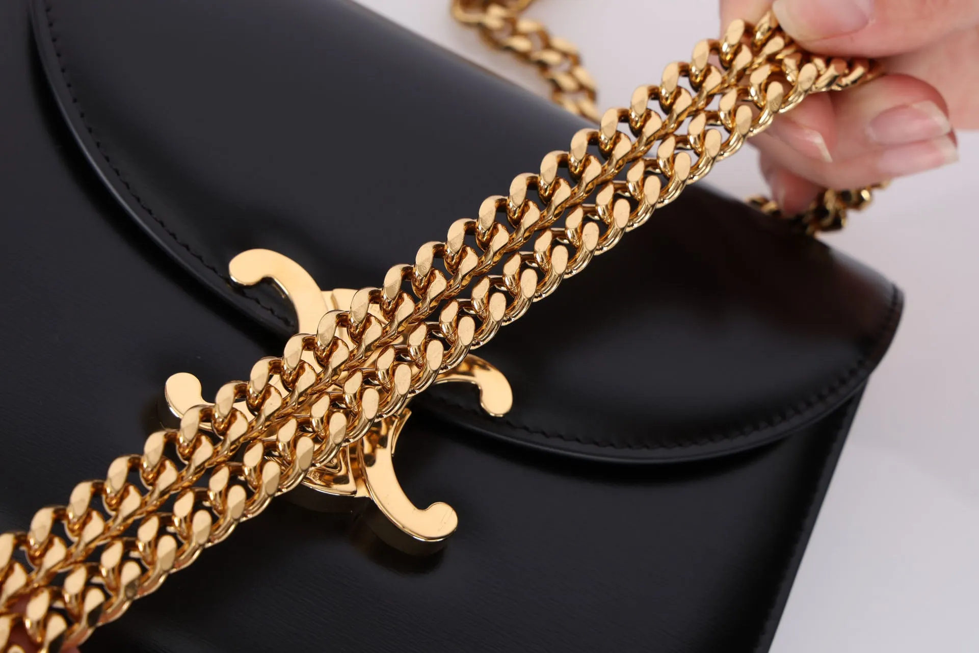 Celine Calfskin Besace Clea Chain Bag