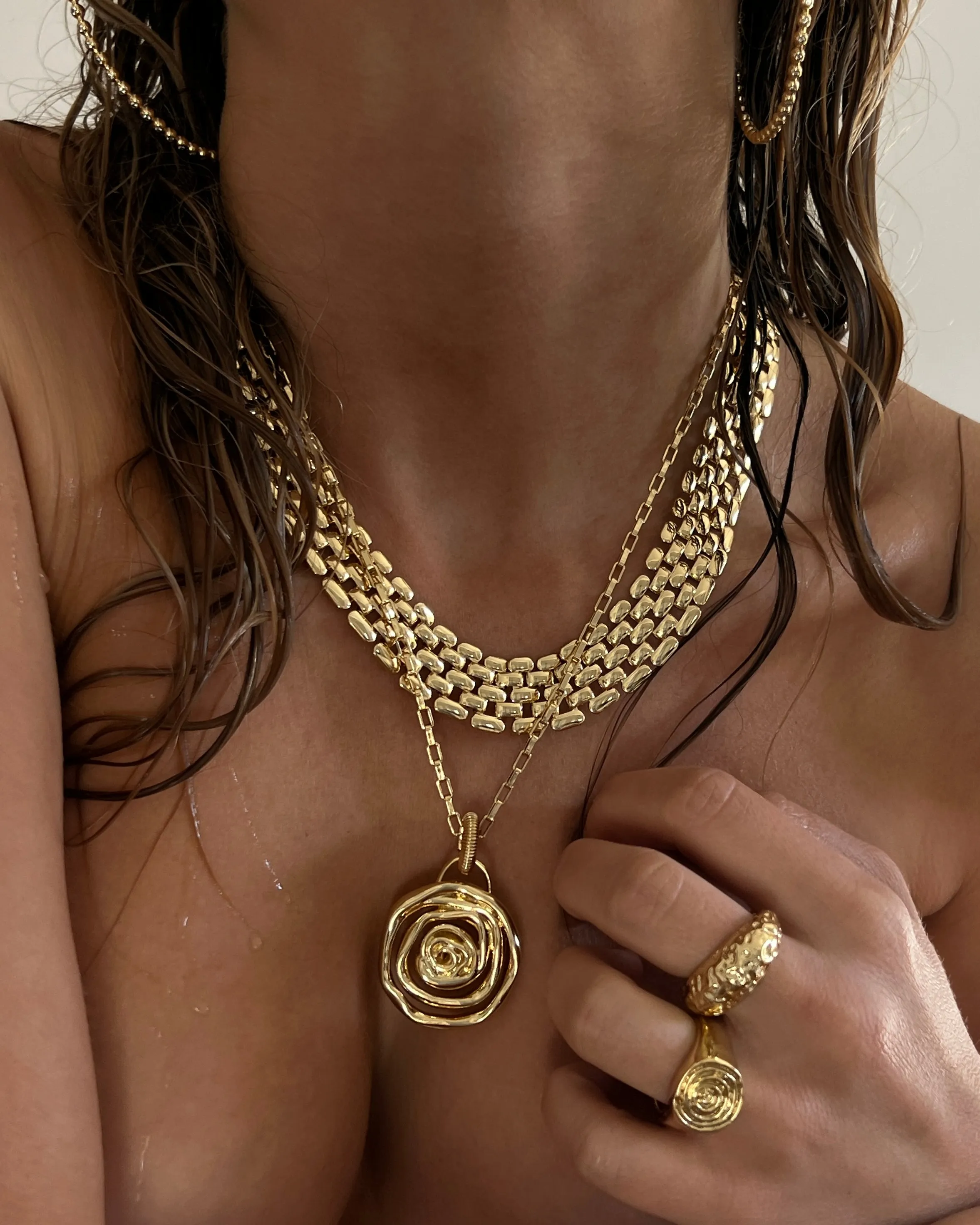 Celine Chain Link Necklace- Gold