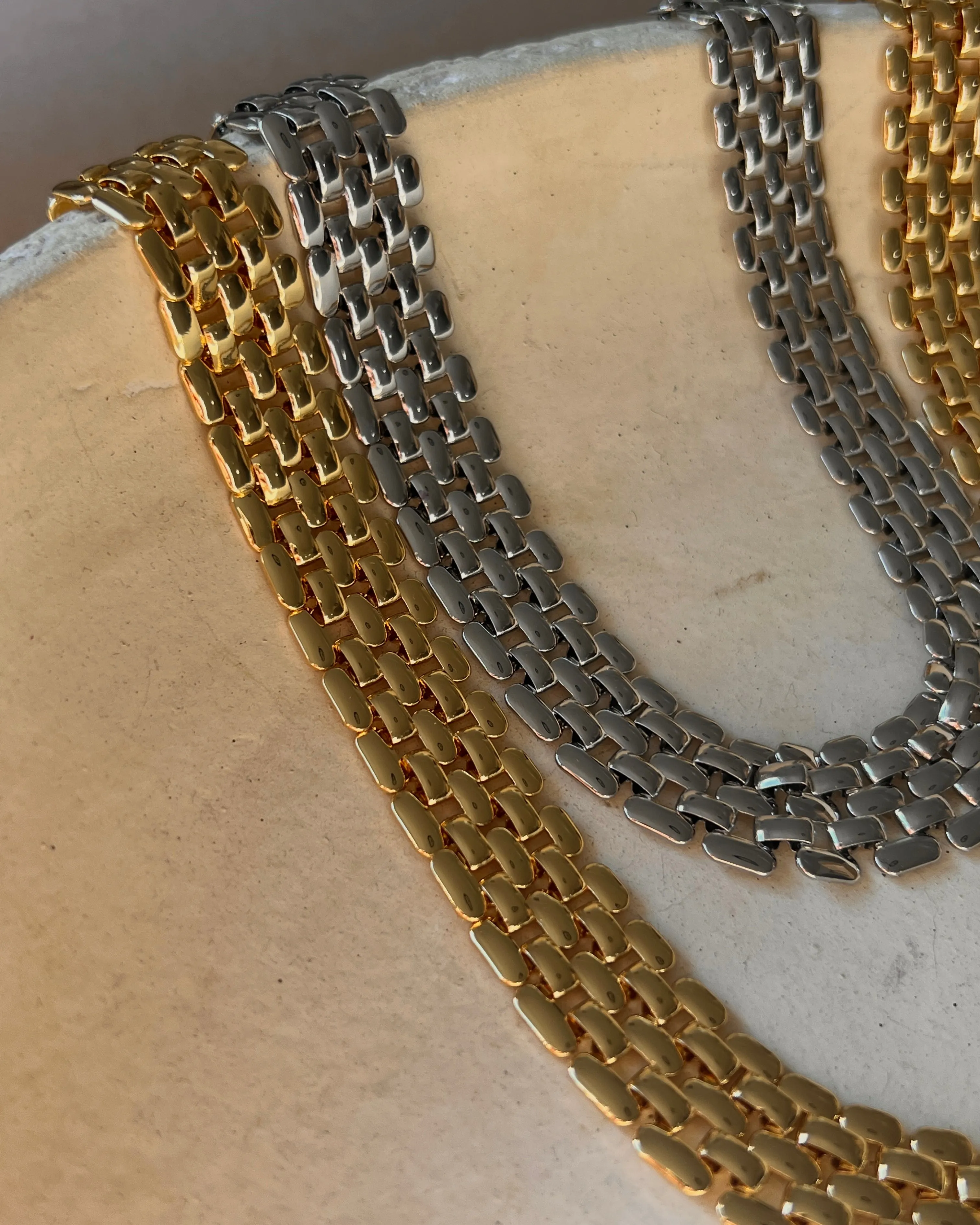 Celine Chain Link Necklace- Silver