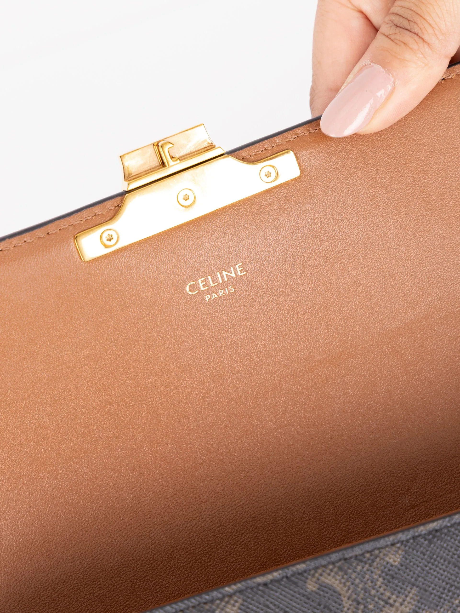 Celine Coated Canvas Triomphe Pochette