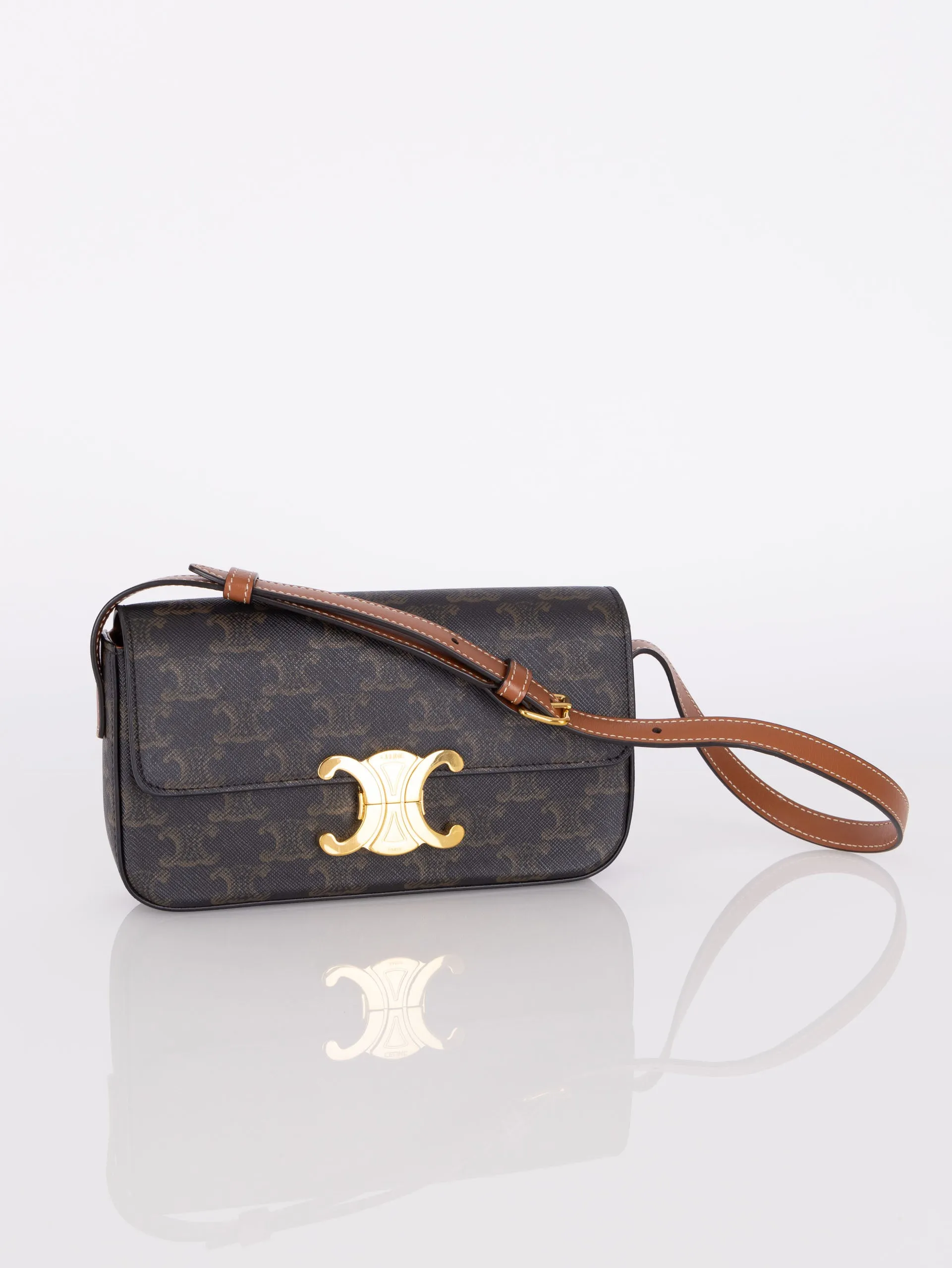 Celine Coated Canvas Triomphe Pochette