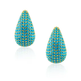 Celine CZ Raindrop Earring Turquoise