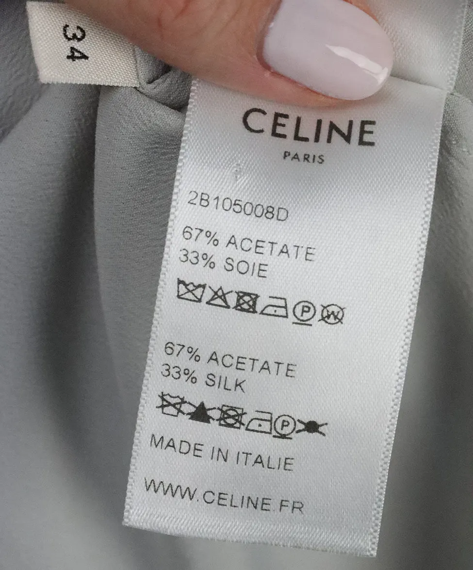 Celine Grey Silk Blouse sz 4