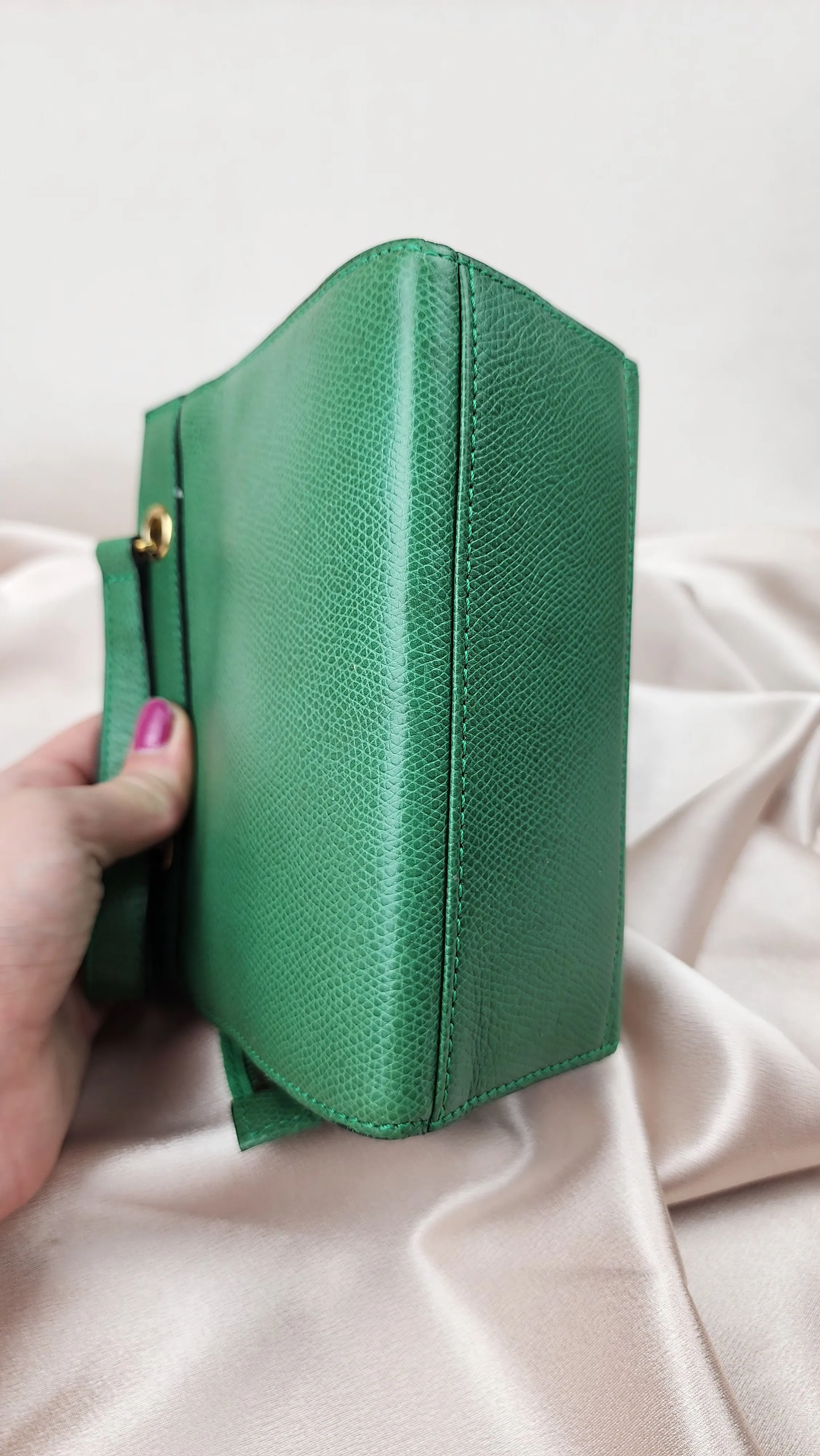 Celine Mini Green Leather 2 Way Hand Bag - 1211