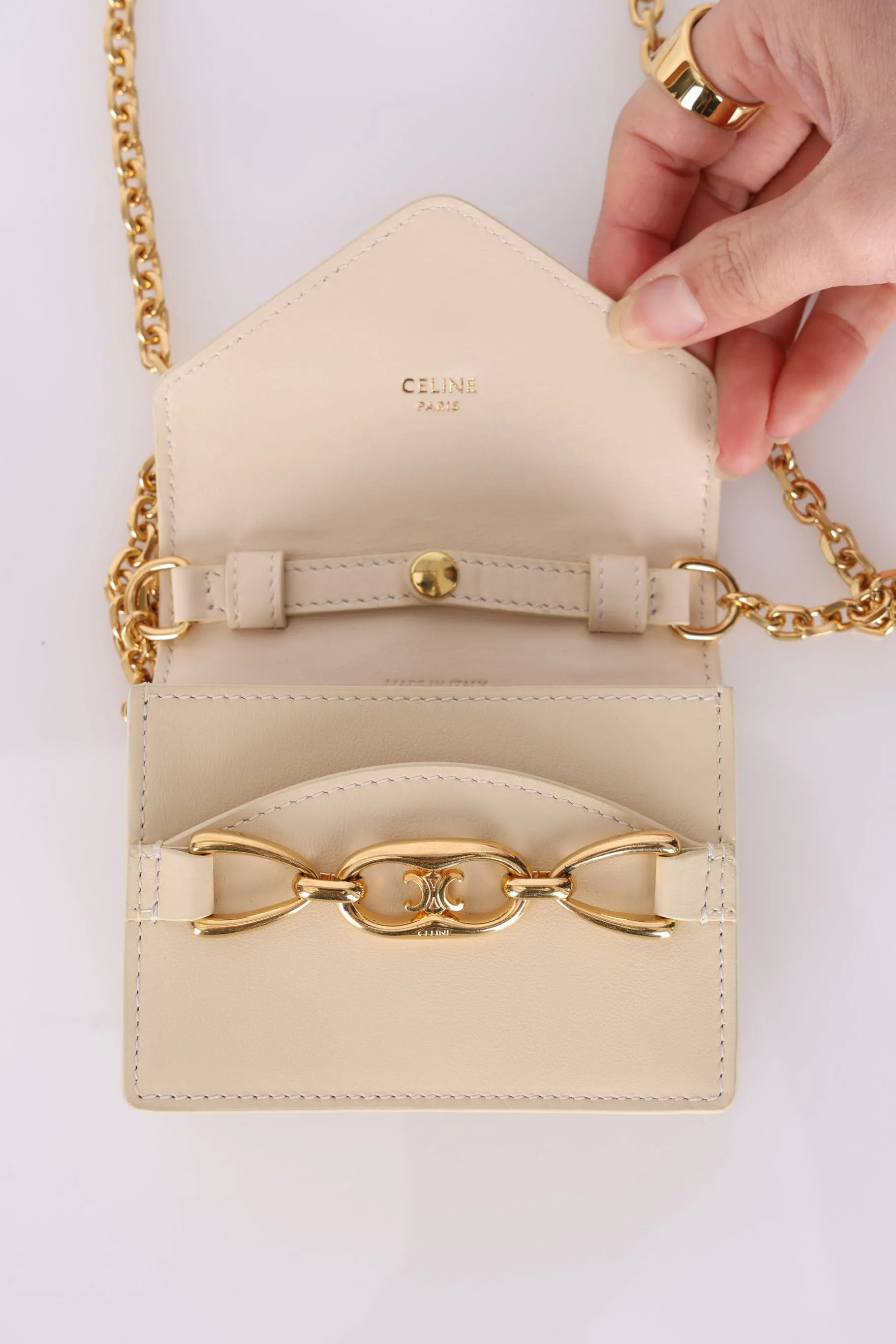 Celine Triomphe Card Holder on Chain