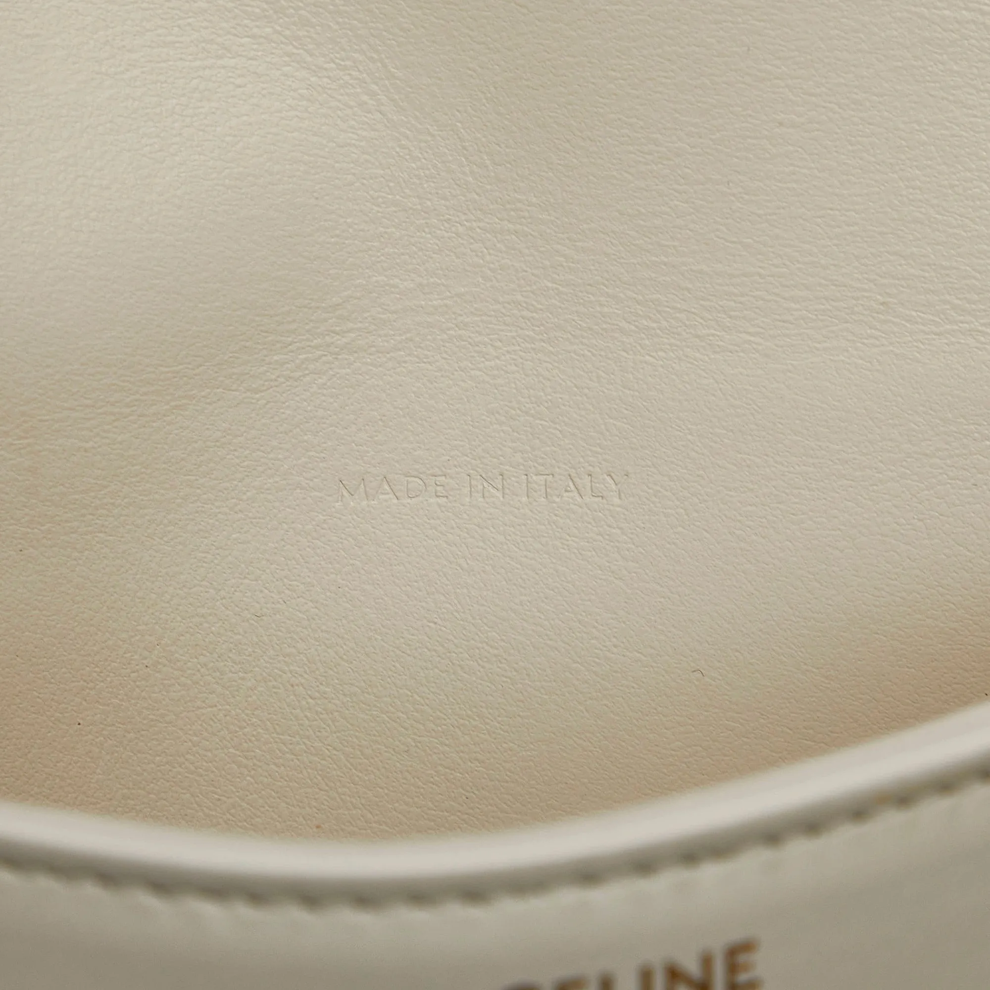 Celine Triomphe Cuir Besace Mini White Calfskin