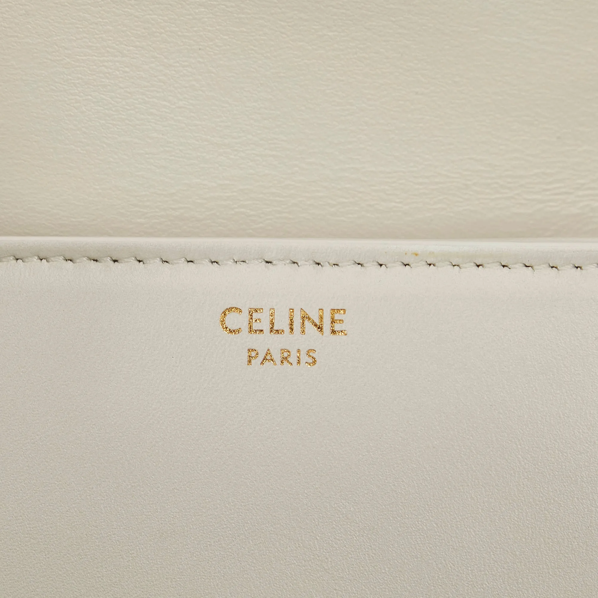 Celine Triomphe Cuir Besace Mini White Calfskin