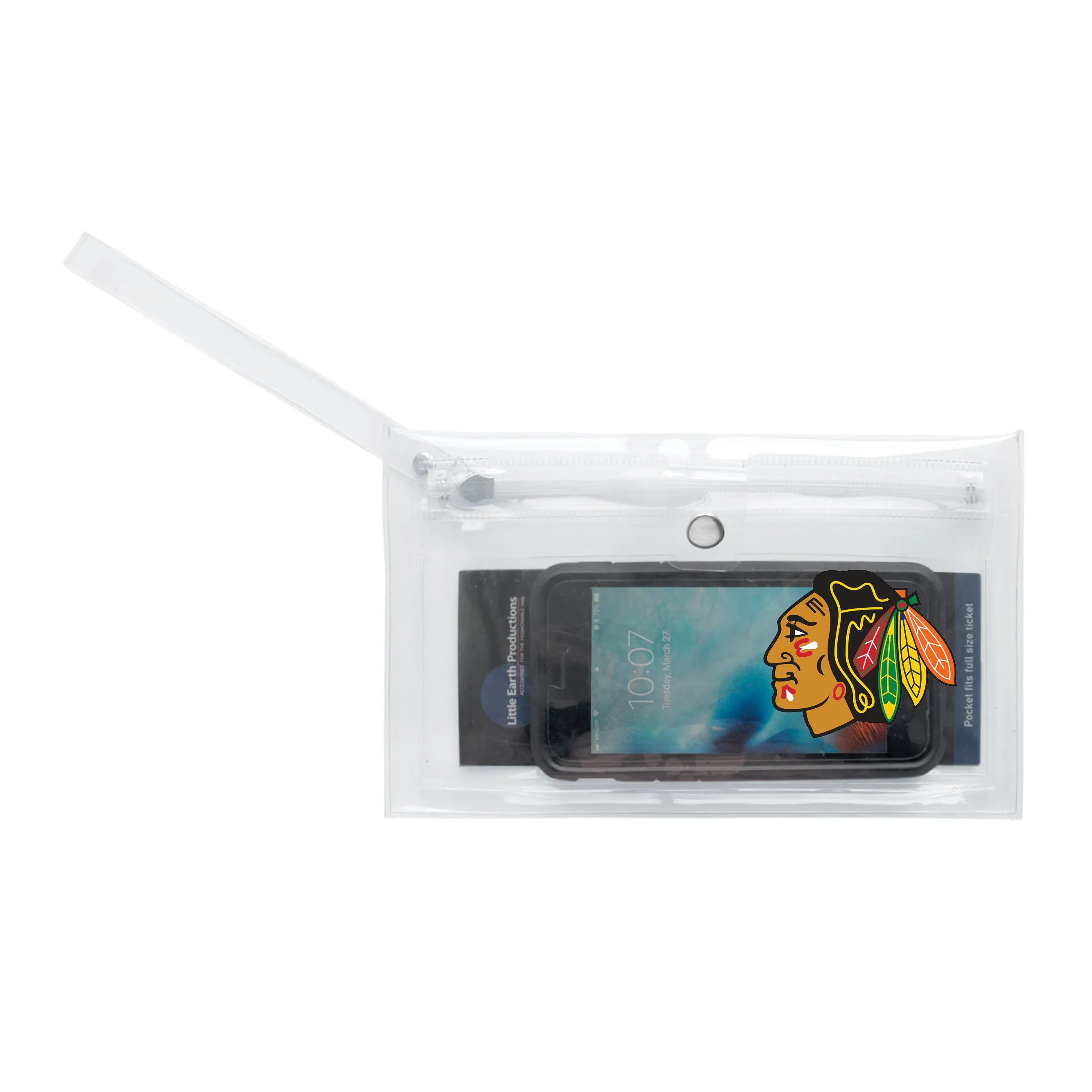 Chicago Blackhawks Clear Ticket Wristlet