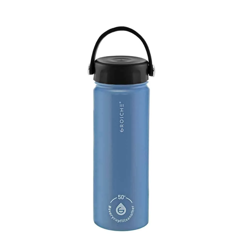 CHICAGO STEEL Insulated Water Bottle, Travel Flask, Tea Bottle with Twist Lid, 16oz