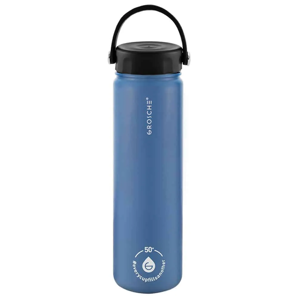 CHICAGO STEEL Insulated Water Bottle, Travel Flask, Tea Bottle with Twist Lid, 22oz