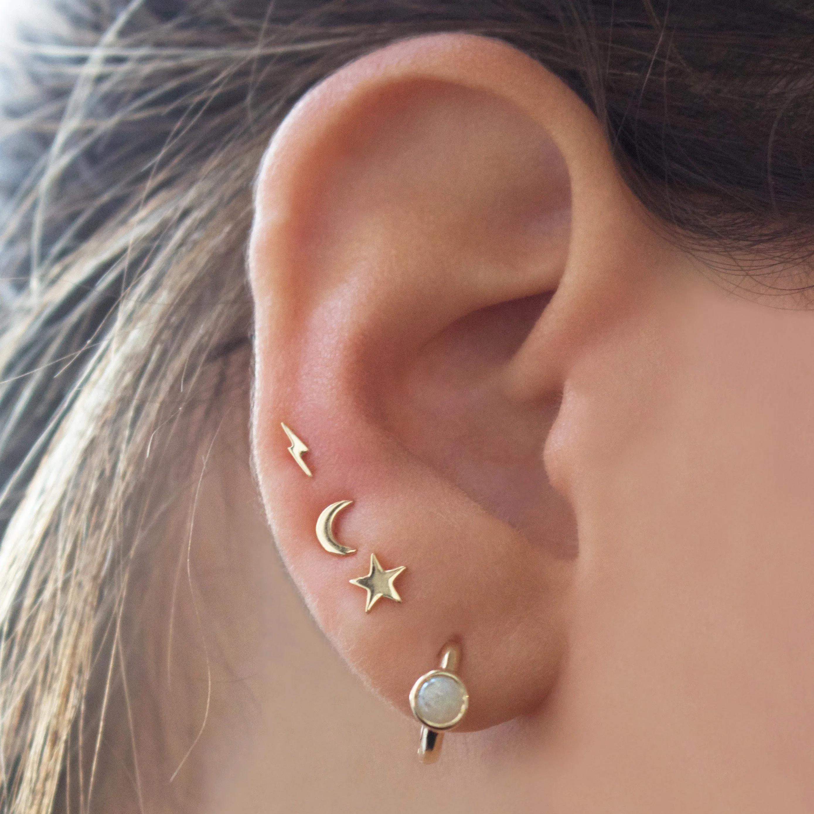 Crescent Moon Single Earring