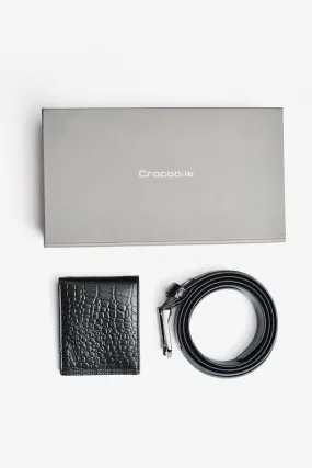 Crocodile Belt & Wallet Set Croco