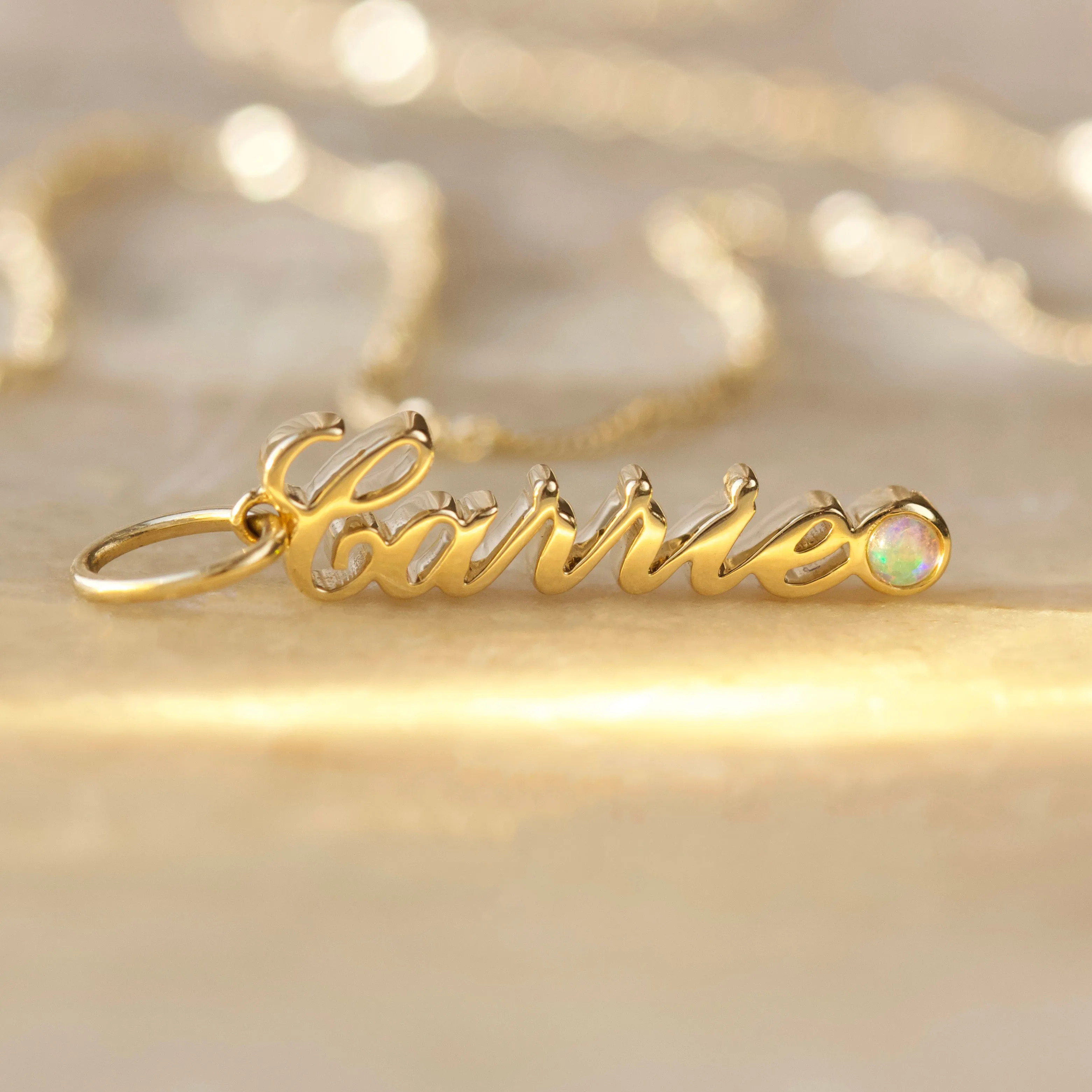 Custom made Birthstone Name Charm