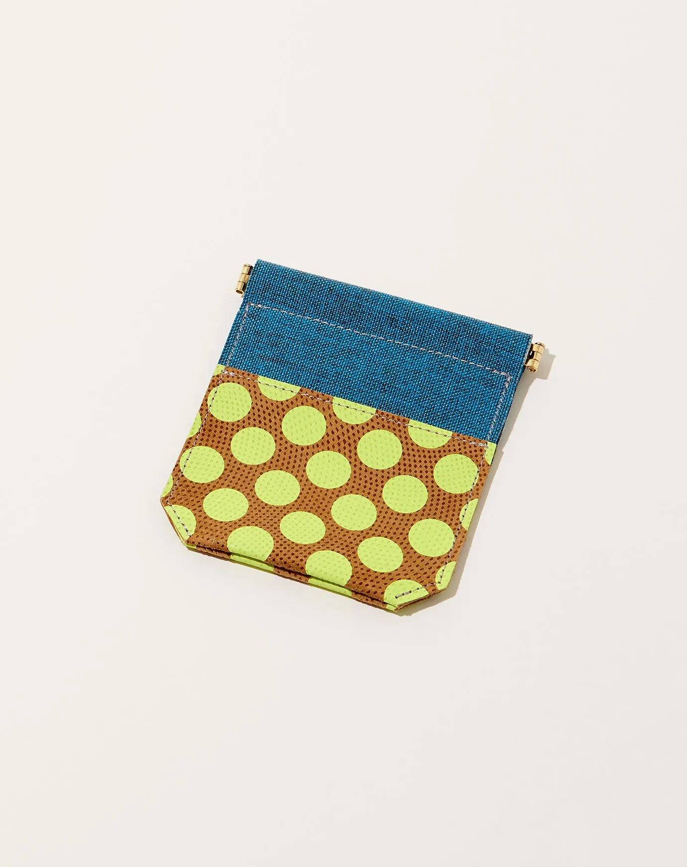 Ecology Leather Mini Pouch in Neon Yellow