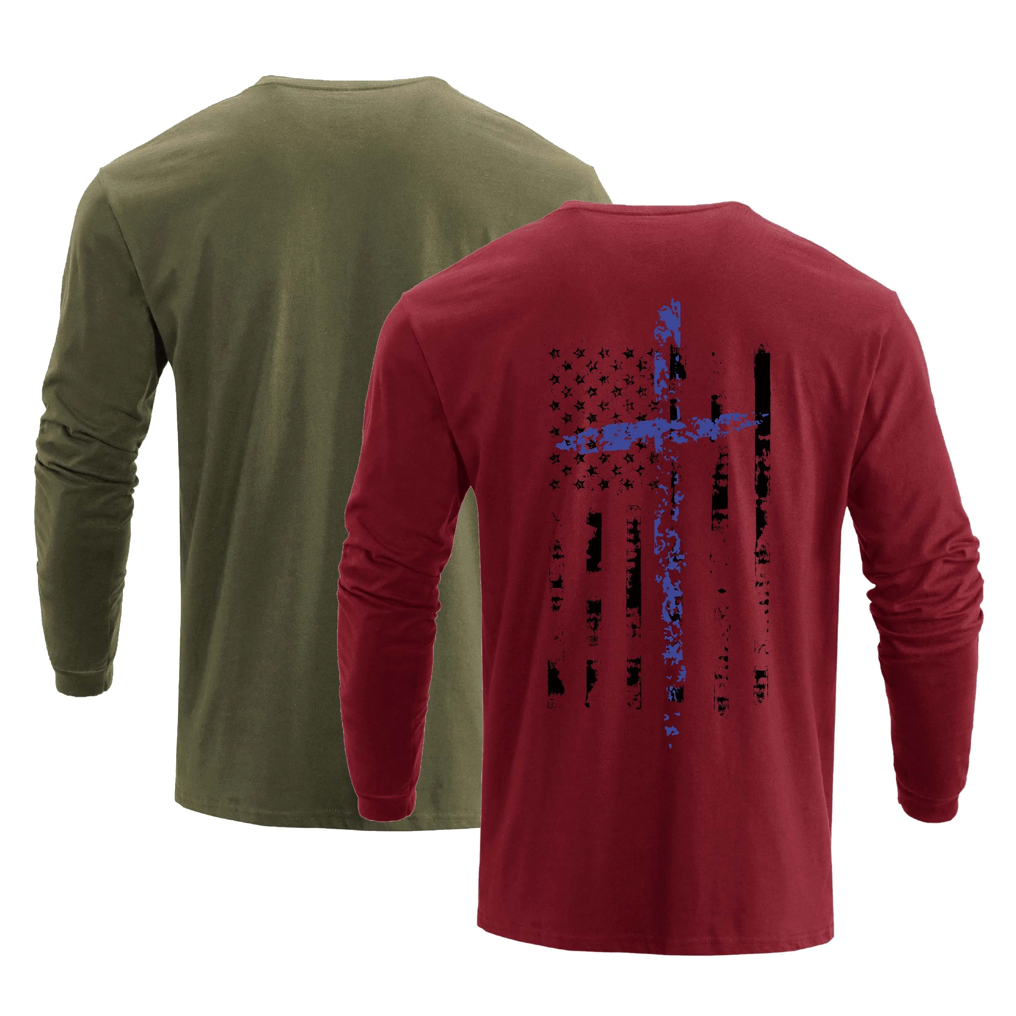 FLAG SKULL LONG SLEEVE -2 PACKS