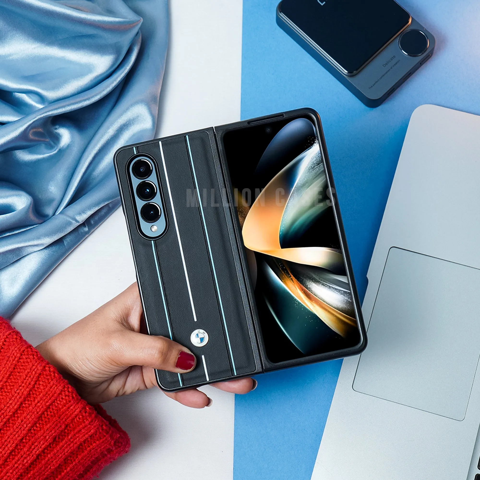 Galaxy Z Fold Series Luxurious Logo Stripe Case