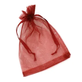 Gift Bag Burgundy Organza Rectangle 95x135mm-Pack of 10