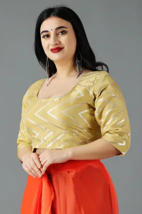 Gleamy Gold Silk Blouse