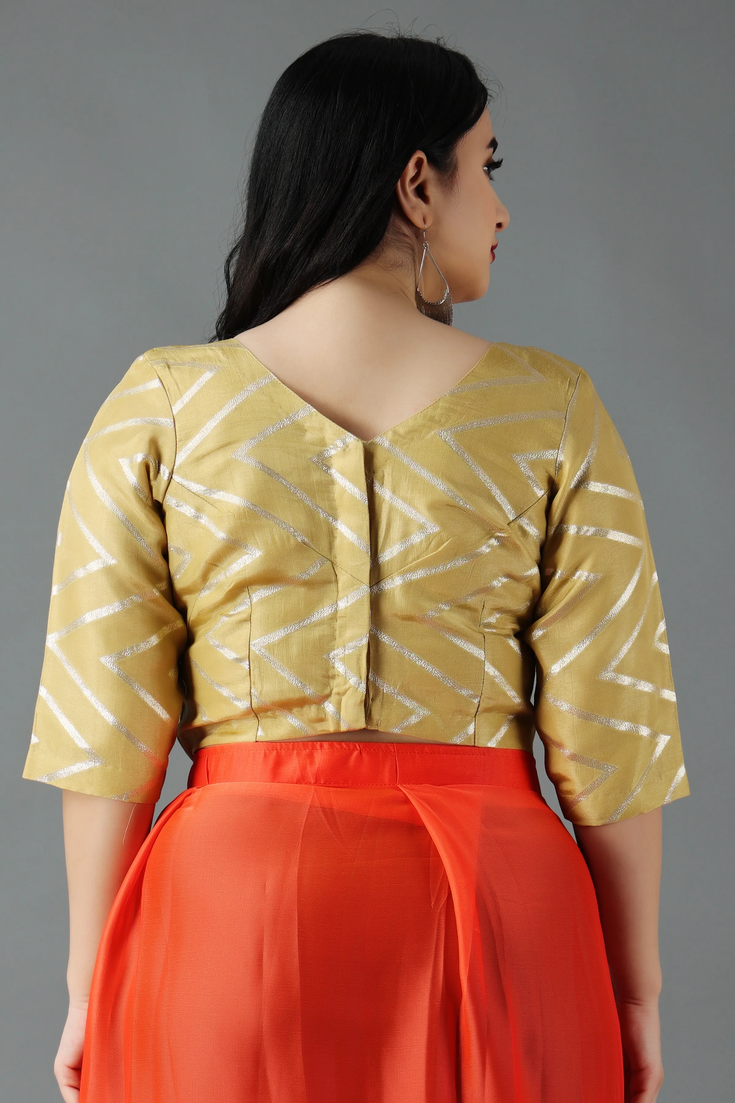 Gleamy Gold Silk Blouse