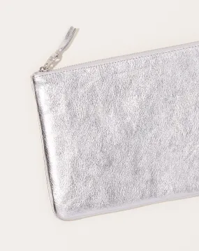 Gold Line Wallet Zip Pouch in Silver