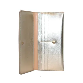 Gold Metallic Fold Over Wallet