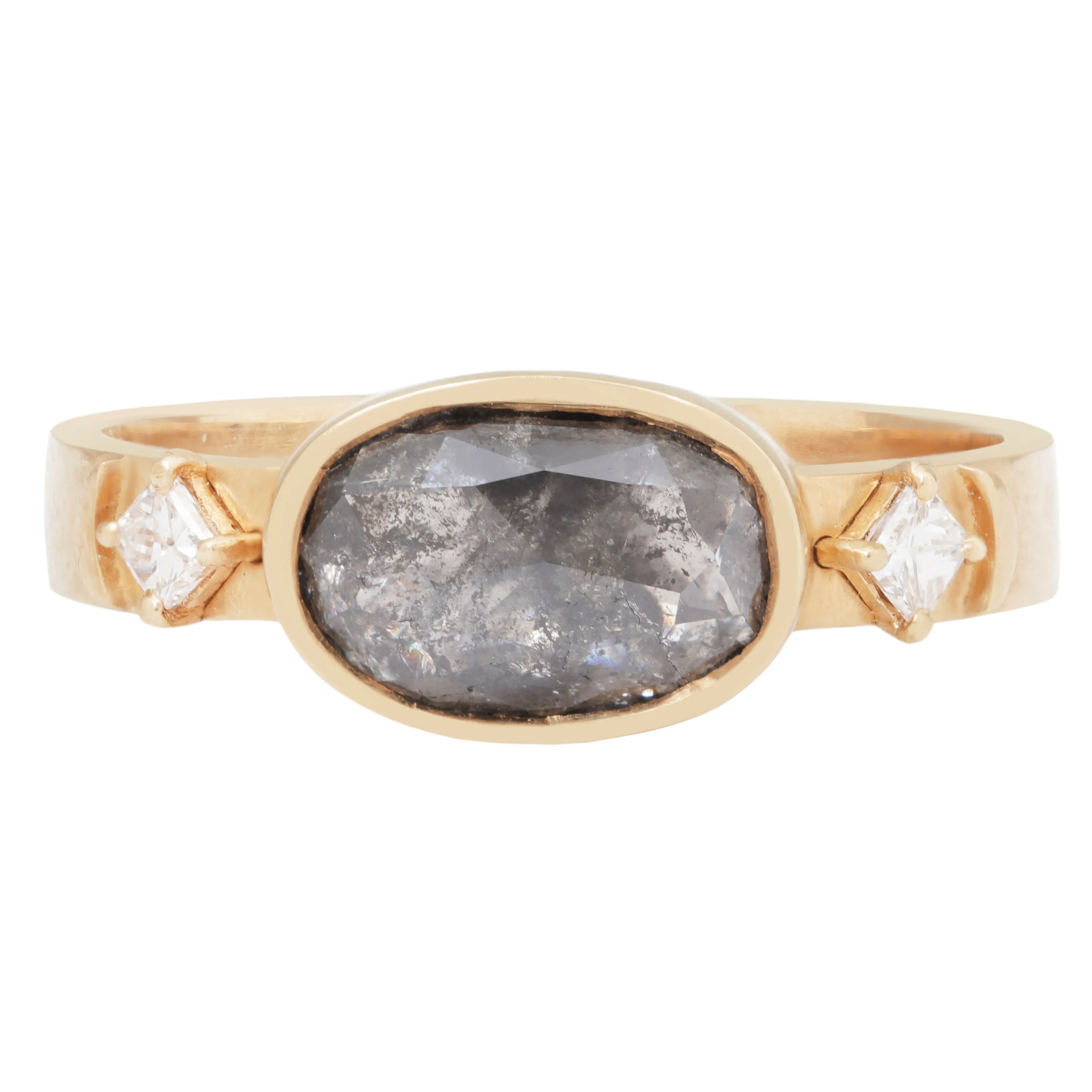 Gray Diamond Moon Totem Ring