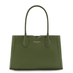 Honoré Cloe Midi green calfskin leather handbag