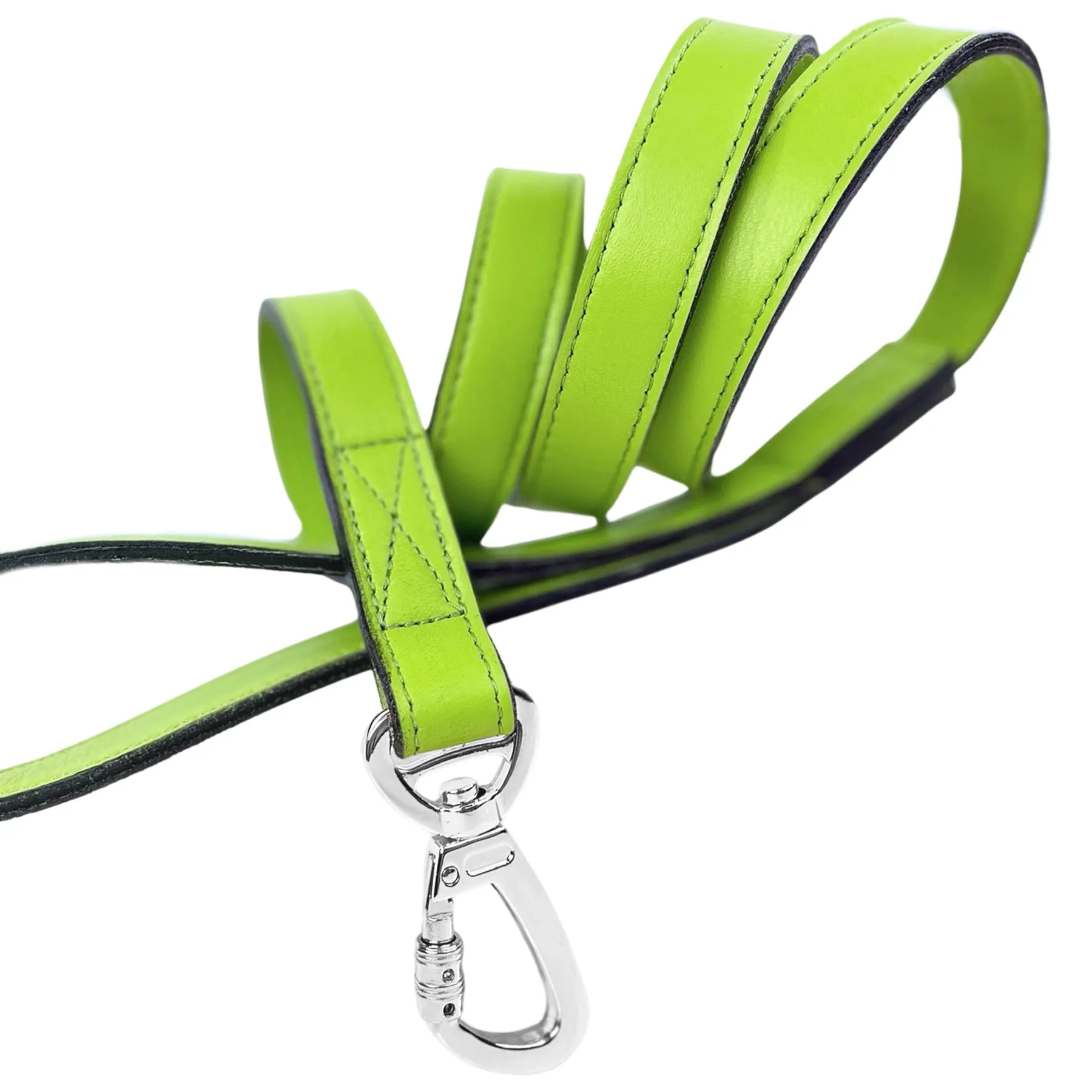 Imperial Dog Leash in Lime Green & Nickel