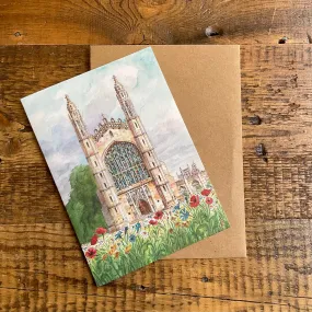 King's College Wildflower Meadow Greetings Card