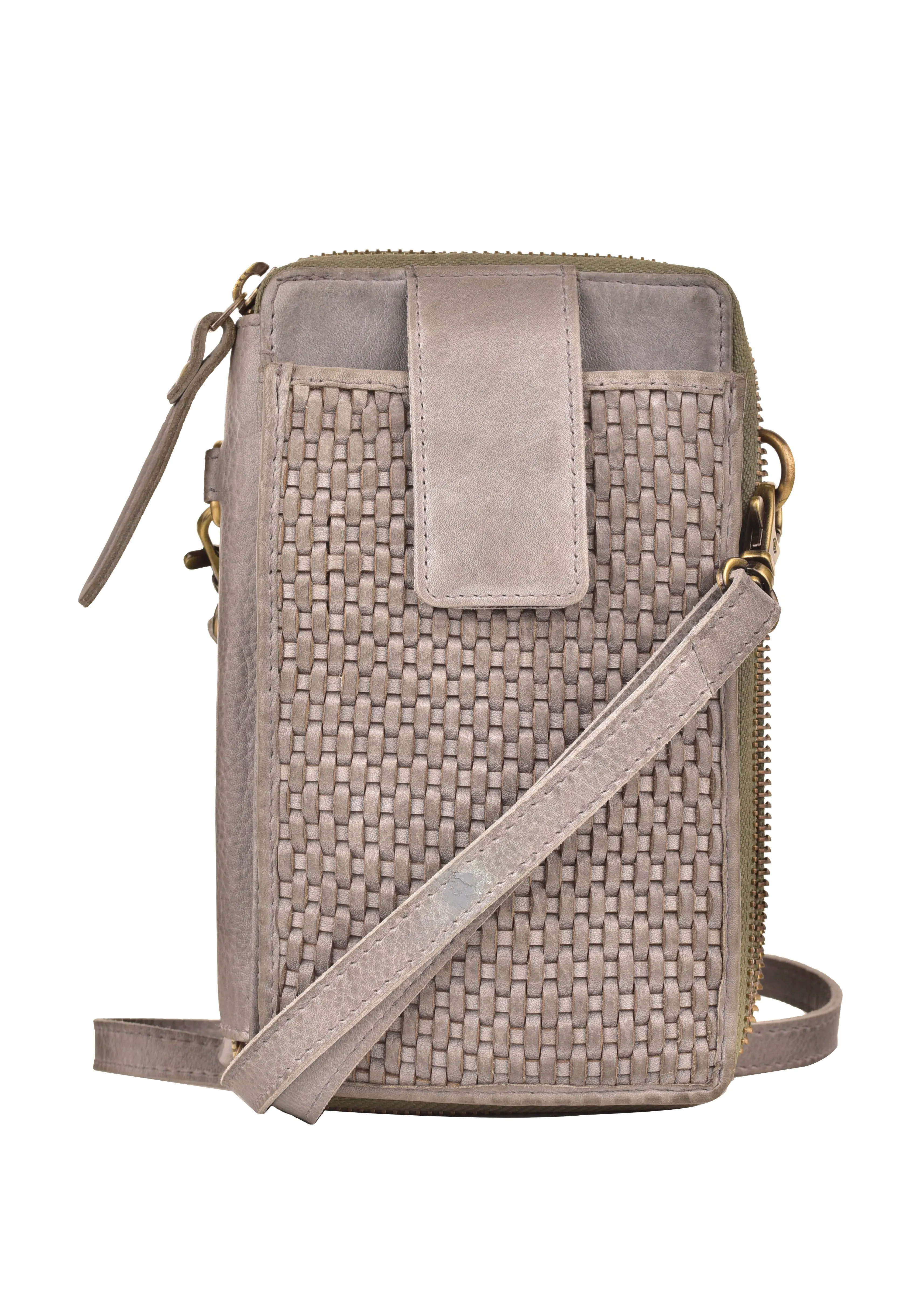 MILO EXPRESSIONS 500 ELLA CROSSBODY PHONE WALLET GREY