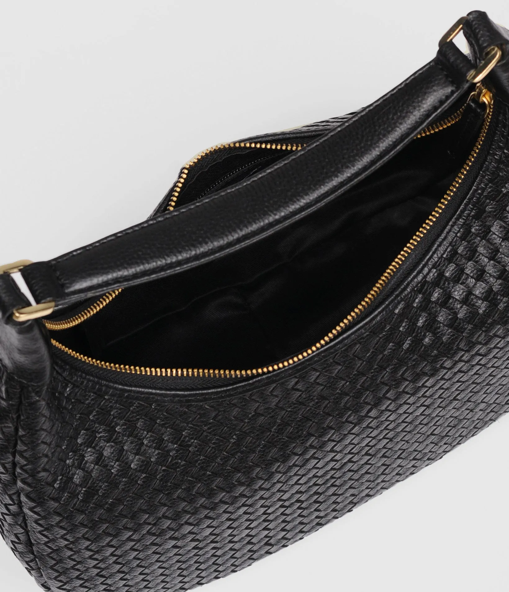 Monty Woven Leather Shoulder Bag