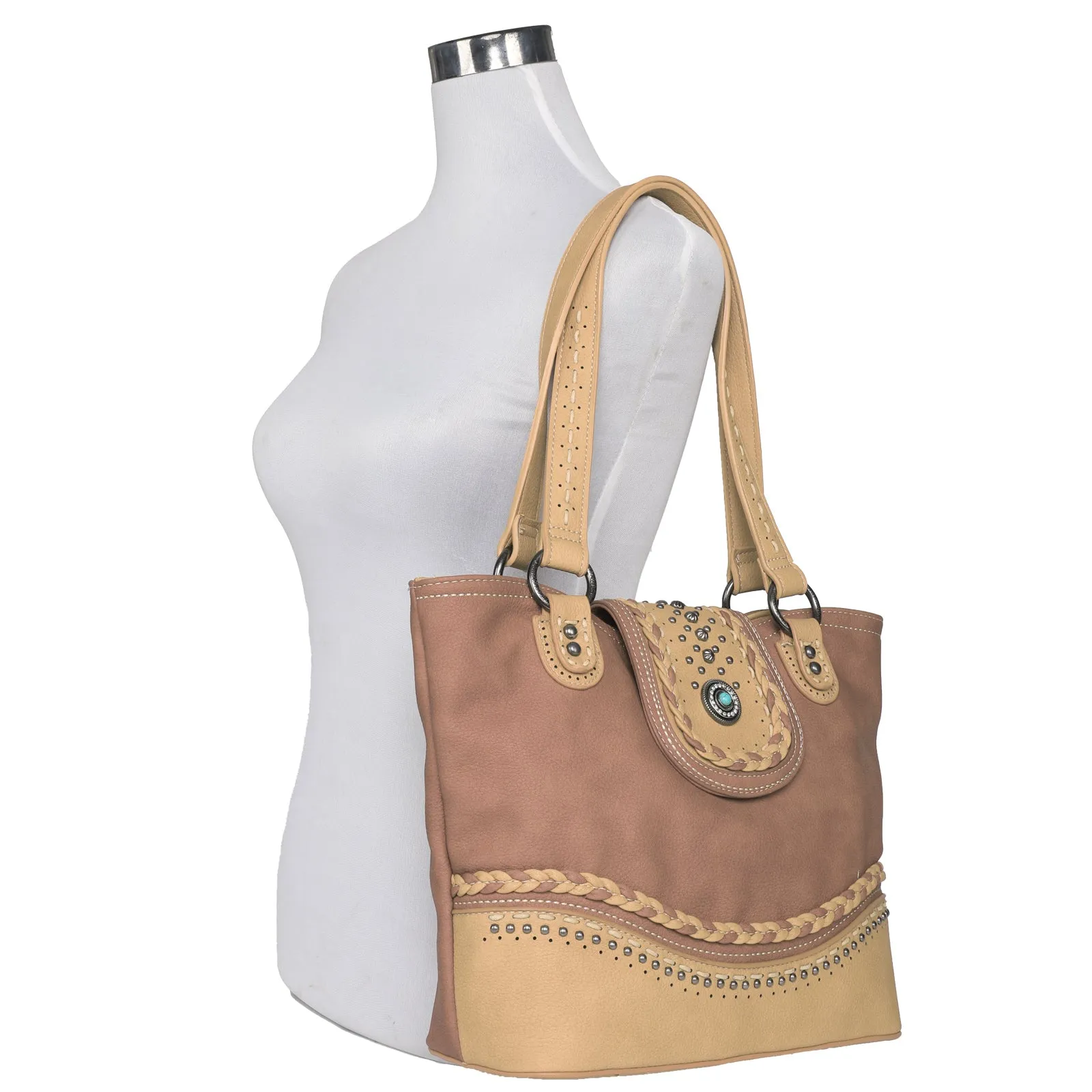 MW1107G-8317 Montana West Concho Collection Concealed Carry Tote