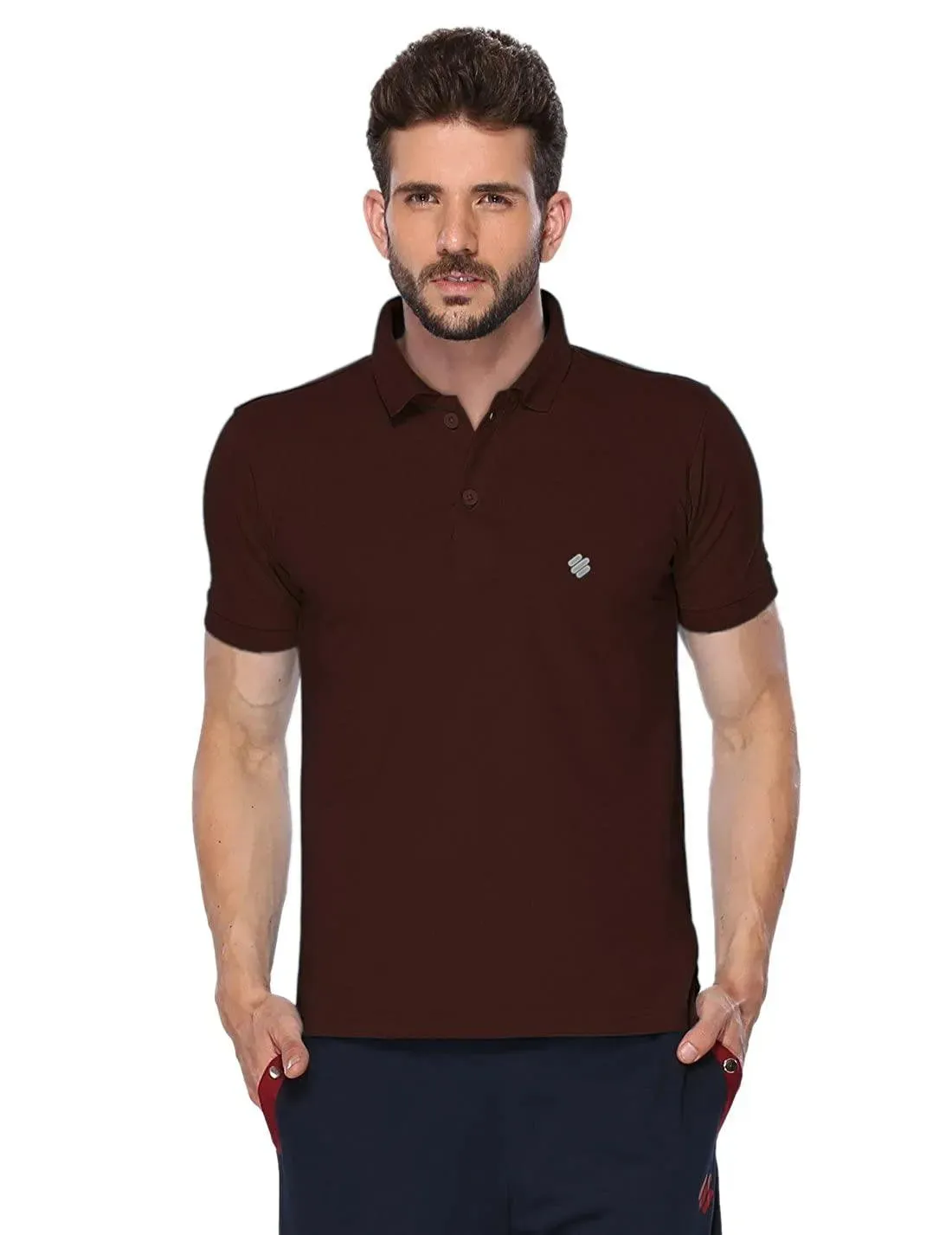 ONN Men's Cotton Polo T-Shirt (Pack of 2) in Solid Coffee-Mustard colours