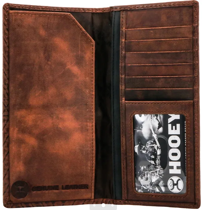 "Austin" Brown Aztec Embossed Rodeo Wallet with Hooey Logo Rivet