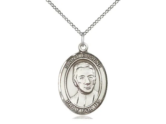 Saint Eugene de Mazenod Silver Pendant With Chain Religious